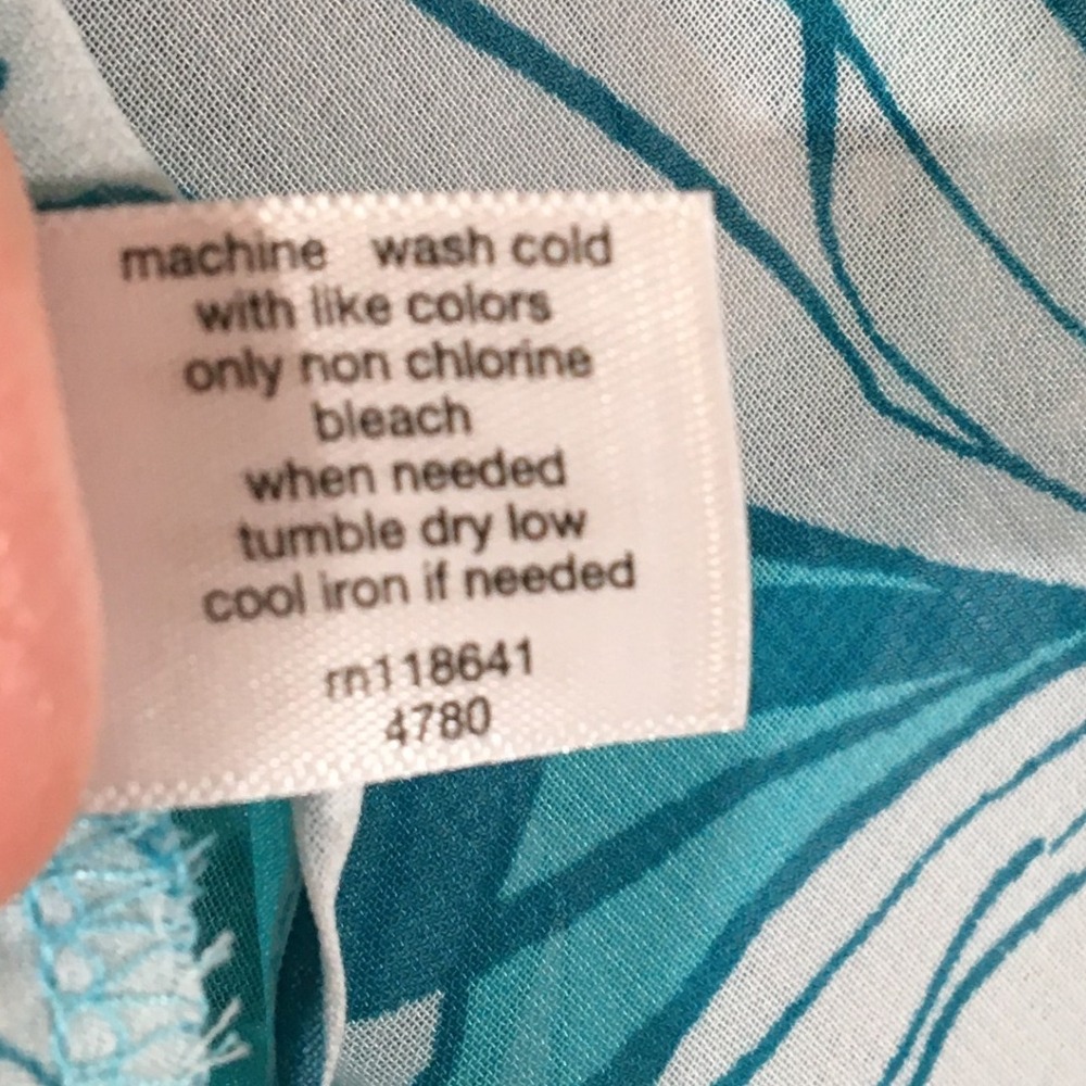Lane Bryant Floral Print Turquoise Sleeveless Tank Top Blouse Plus Size 28 - Picture 6 of 7